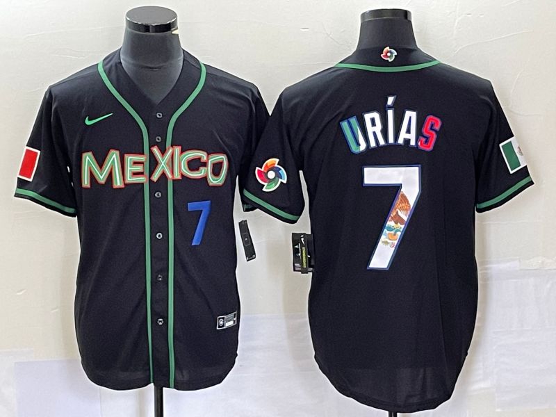 Men 2023 World Cub Mexico #7 Urias Black white Nike MLB Jersey3->more jerseys->MLB Jersey